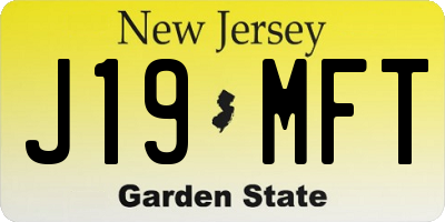NJ license plate J19MFT