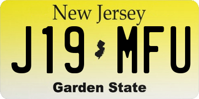 NJ license plate J19MFU