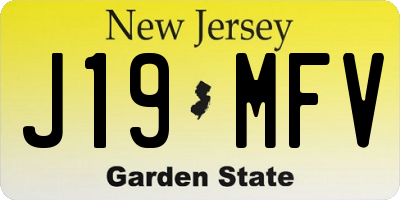 NJ license plate J19MFV