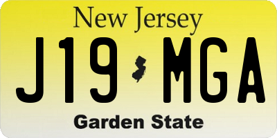 NJ license plate J19MGA