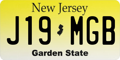 NJ license plate J19MGB