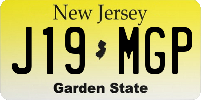 NJ license plate J19MGP