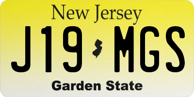 NJ license plate J19MGS