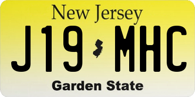 NJ license plate J19MHC