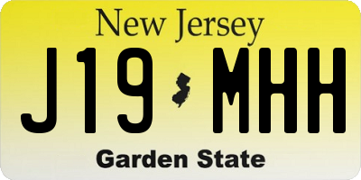 NJ license plate J19MHH