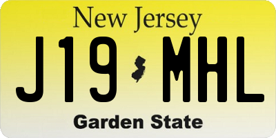 NJ license plate J19MHL