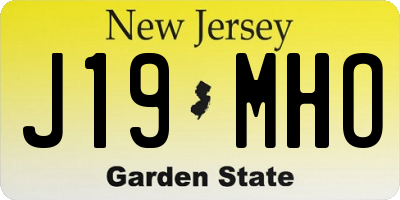 NJ license plate J19MHO