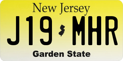 NJ license plate J19MHR
