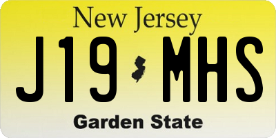 NJ license plate J19MHS