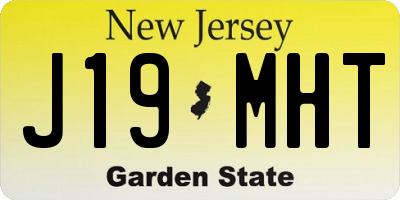NJ license plate J19MHT