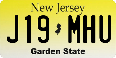 NJ license plate J19MHU
