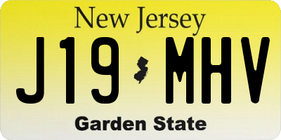 NJ license plate J19MHV