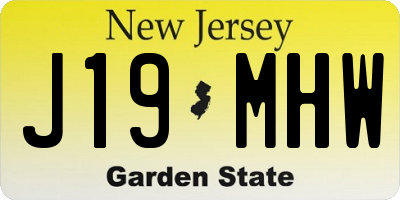NJ license plate J19MHW