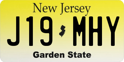 NJ license plate J19MHY