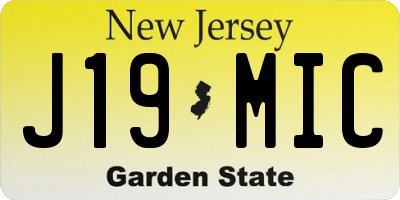 NJ license plate J19MIC