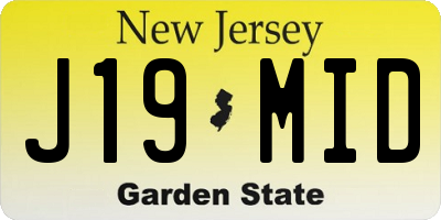 NJ license plate J19MID