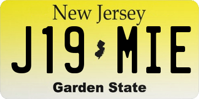 NJ license plate J19MIE