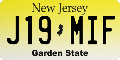 NJ license plate J19MIF