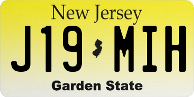 NJ license plate J19MIH