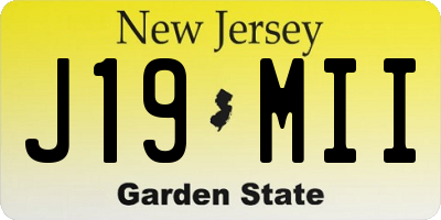 NJ license plate J19MII