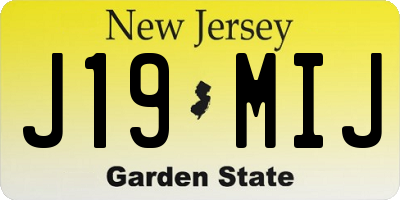 NJ license plate J19MIJ