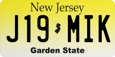 NJ license plate J19MIK