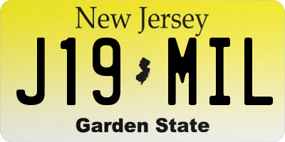 NJ license plate J19MIL