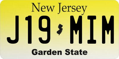 NJ license plate J19MIM