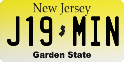 NJ license plate J19MIN