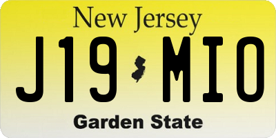 NJ license plate J19MIO