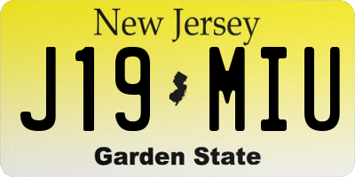 NJ license plate J19MIU