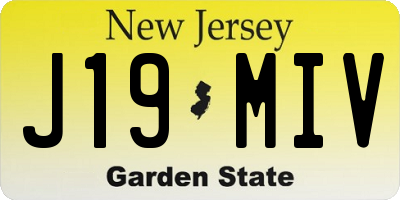 NJ license plate J19MIV