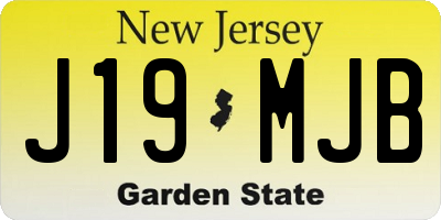 NJ license plate J19MJB