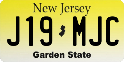 NJ license plate J19MJC