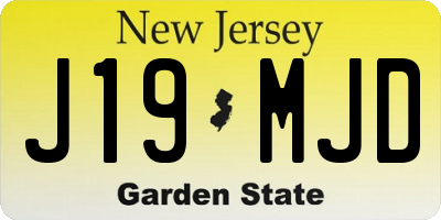 NJ license plate J19MJD