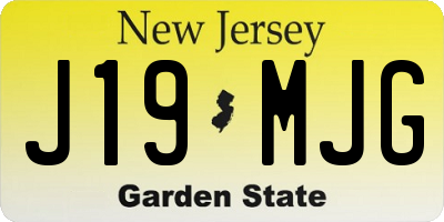 NJ license plate J19MJG