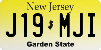 NJ license plate J19MJI