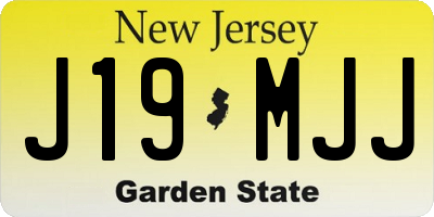 NJ license plate J19MJJ