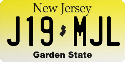 NJ license plate J19MJL