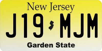 NJ license plate J19MJM