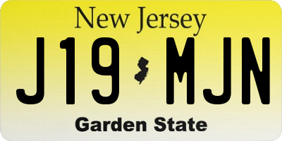 NJ license plate J19MJN