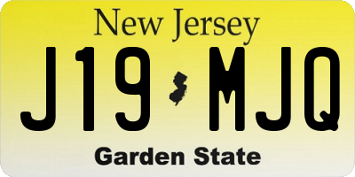 NJ license plate J19MJQ