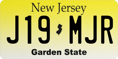 NJ license plate J19MJR