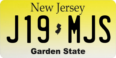 NJ license plate J19MJS