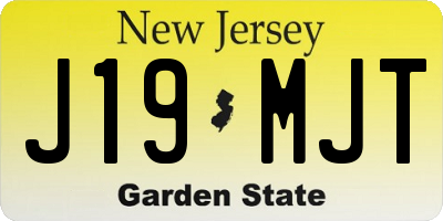 NJ license plate J19MJT