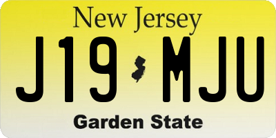 NJ license plate J19MJU