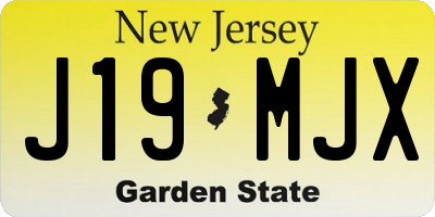 NJ license plate J19MJX