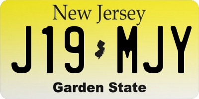 NJ license plate J19MJY