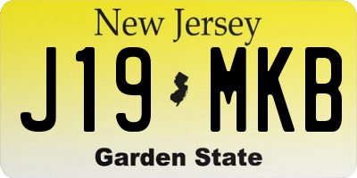 NJ license plate J19MKB