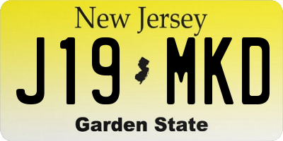 NJ license plate J19MKD